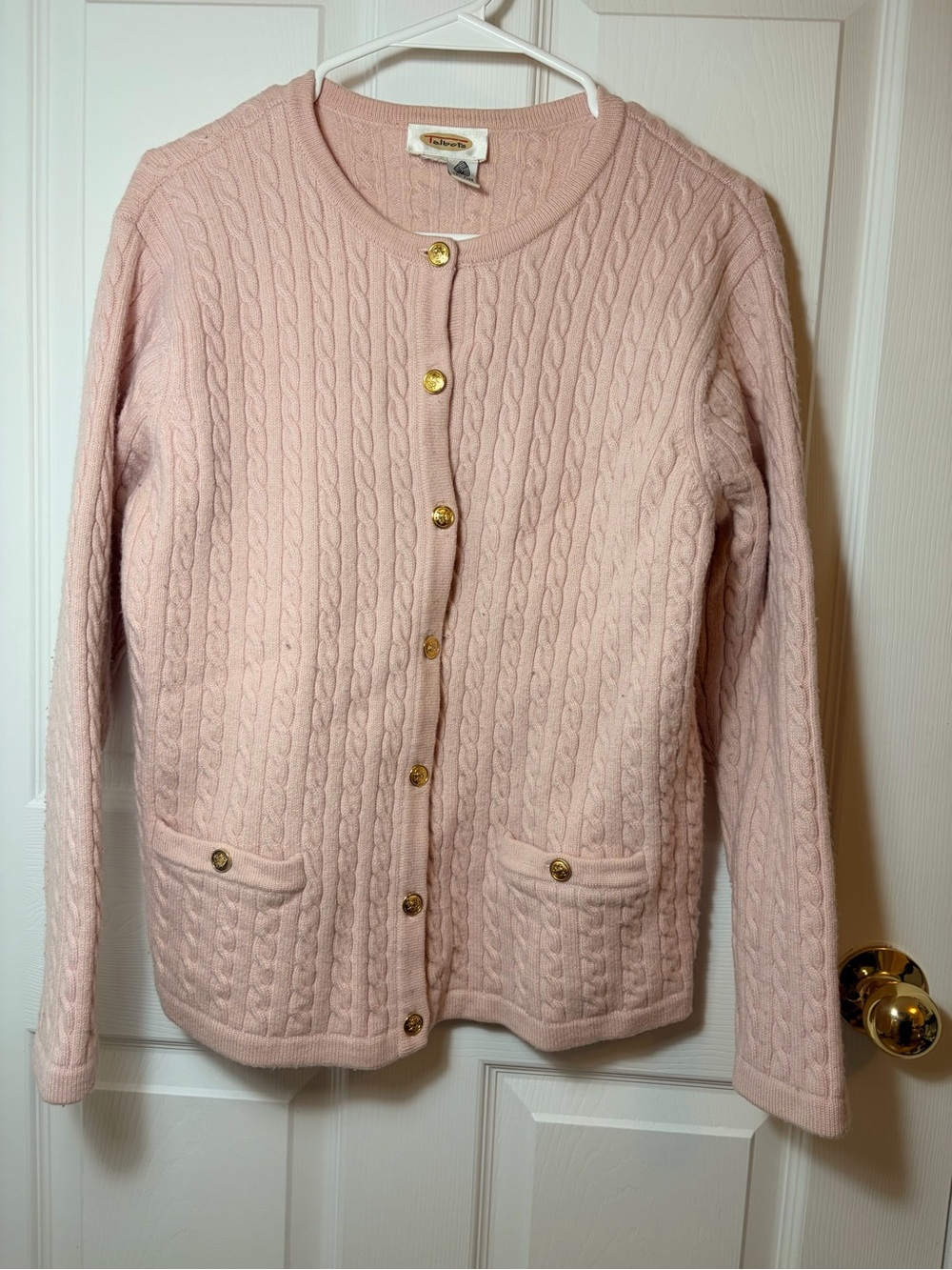 Soft Pink 100% Wool Vintage Cardigan